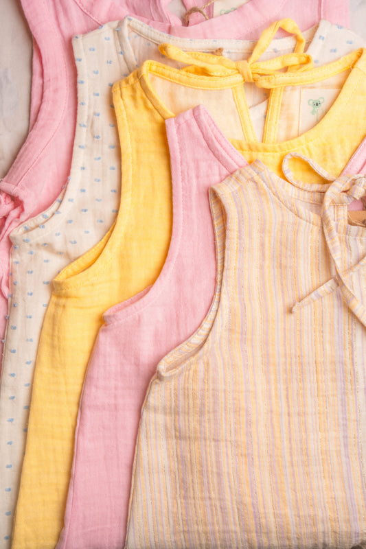 Mira Müslin Kolsuz Yazlık Elbise