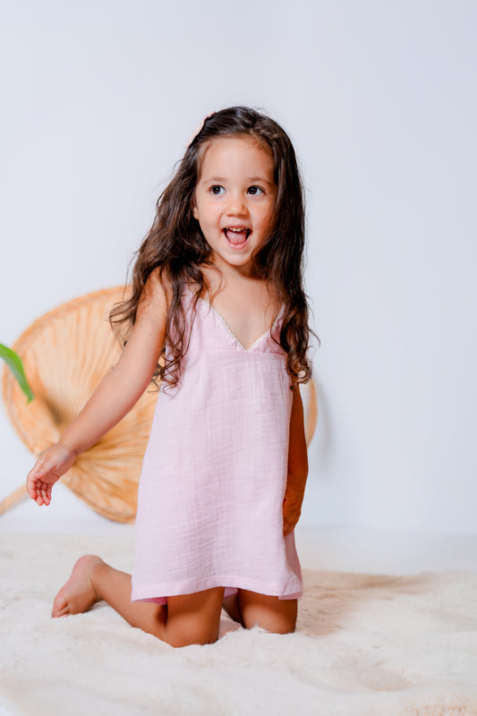 Lilou Müslin İnce Askılı Elbise